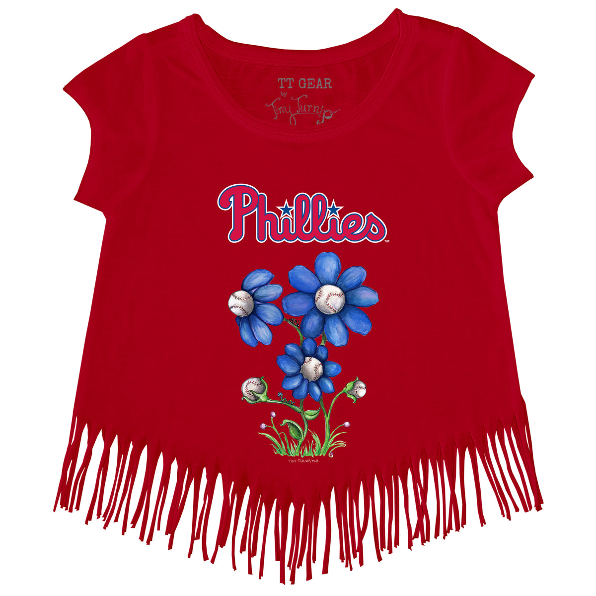 Philadelphia Phillies Blooming Baseballs Fringe Tee