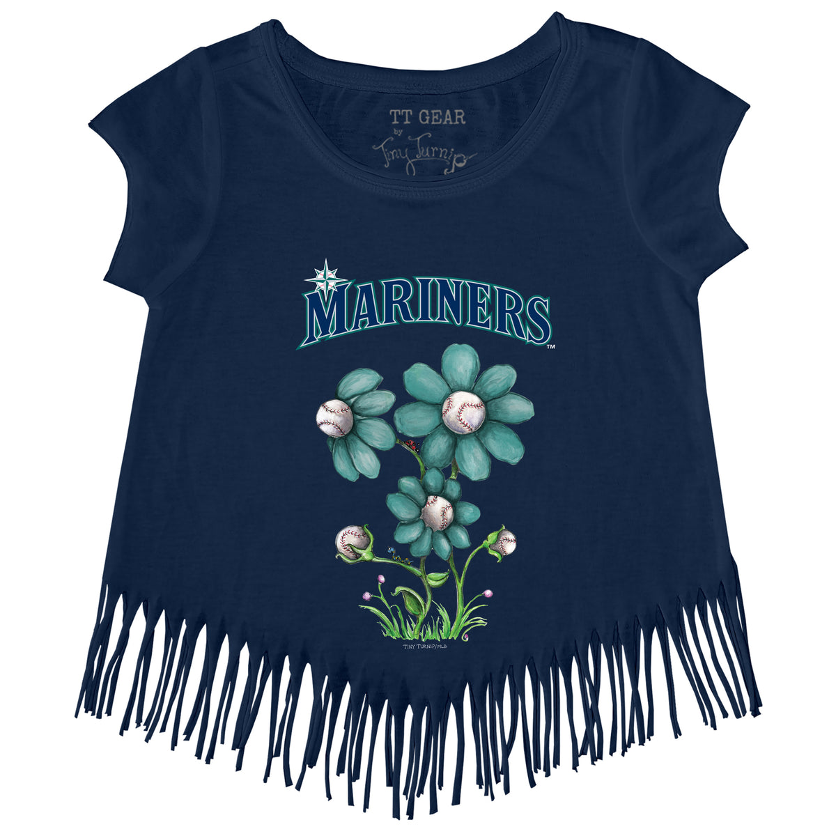 Seattle Mariners Blooming Baseballs Fringe Tee