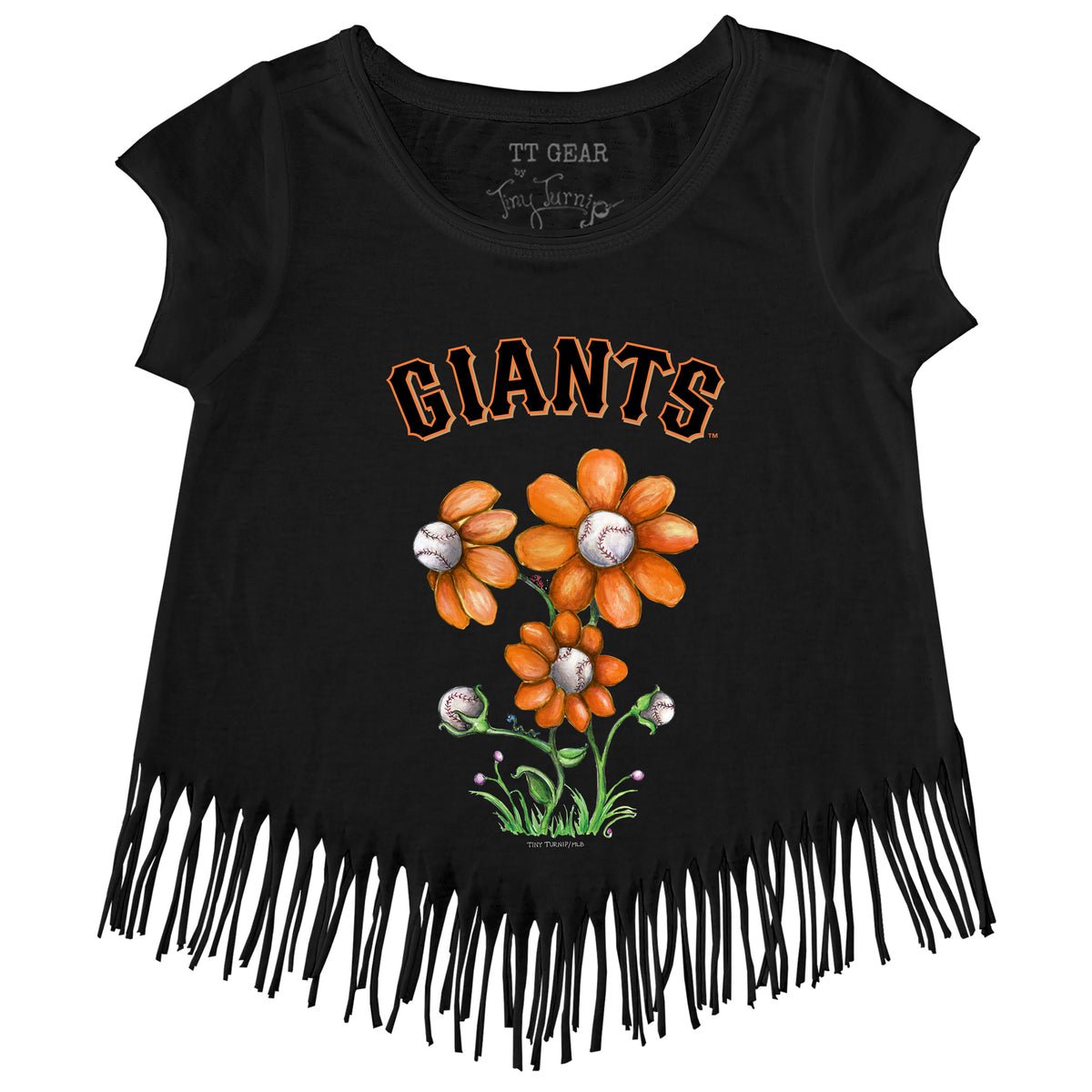 San Francisco Giants Blooming Baseballs Fringe Tee