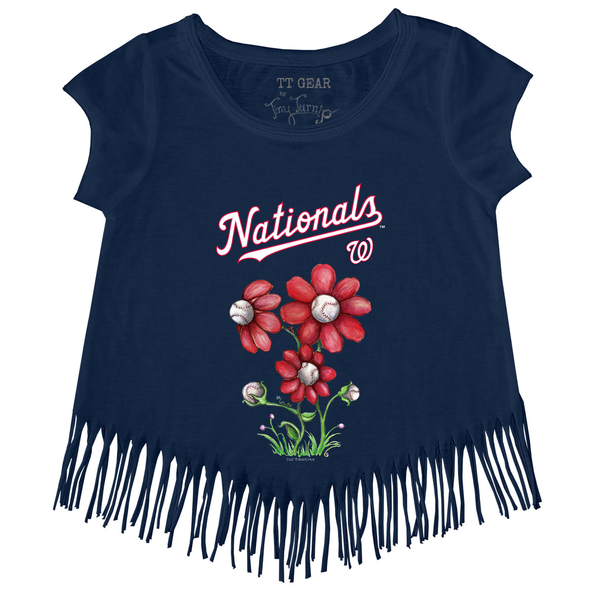 Washington Nationals Blooming Baseballs Fringe Tee