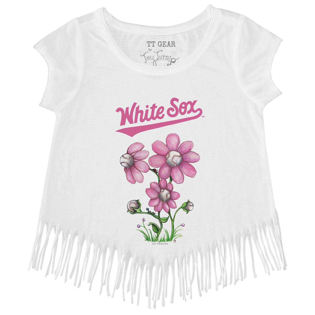 Chicago White Sox Blooming Baseballs Fringe Tee