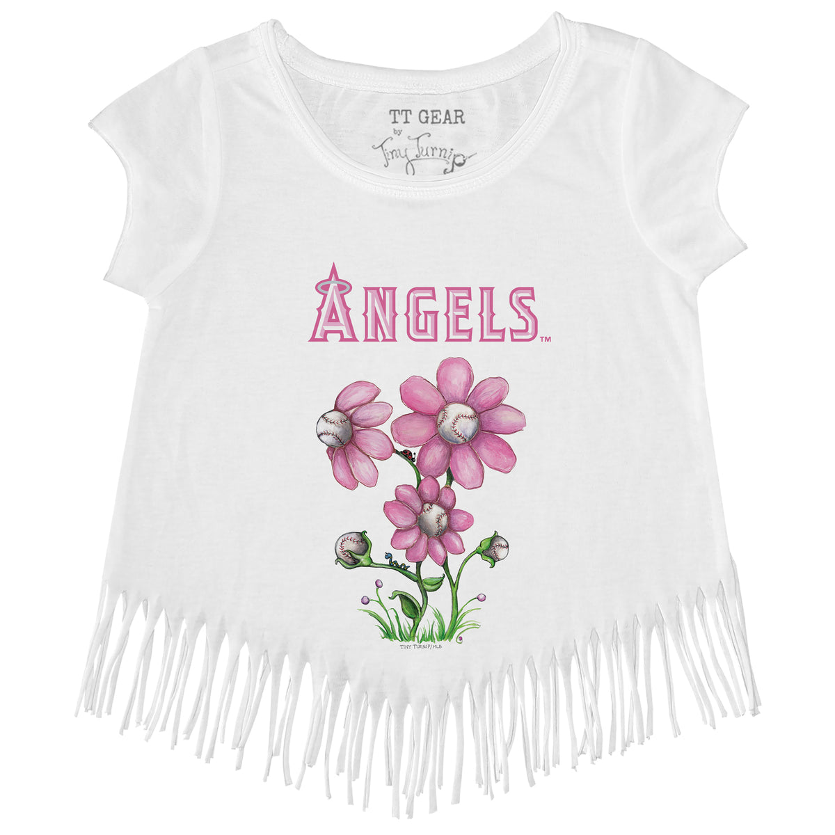 Los Angeles Angels Blooming Baseballs Fringe Tee