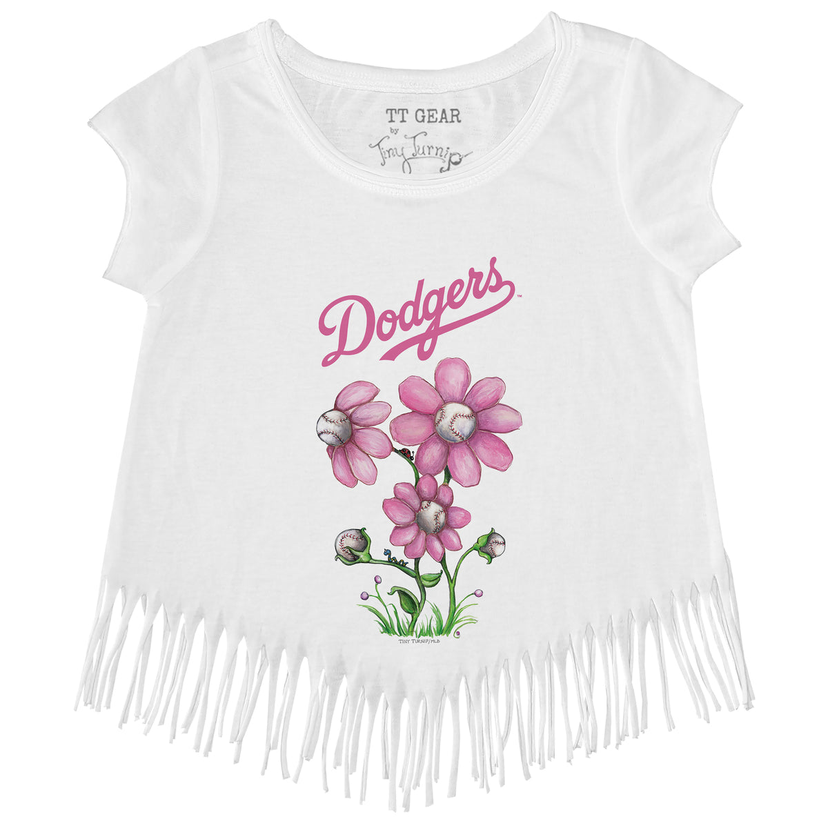 Los Angeles Dodgers Blooming Baseballs Fringe Tee