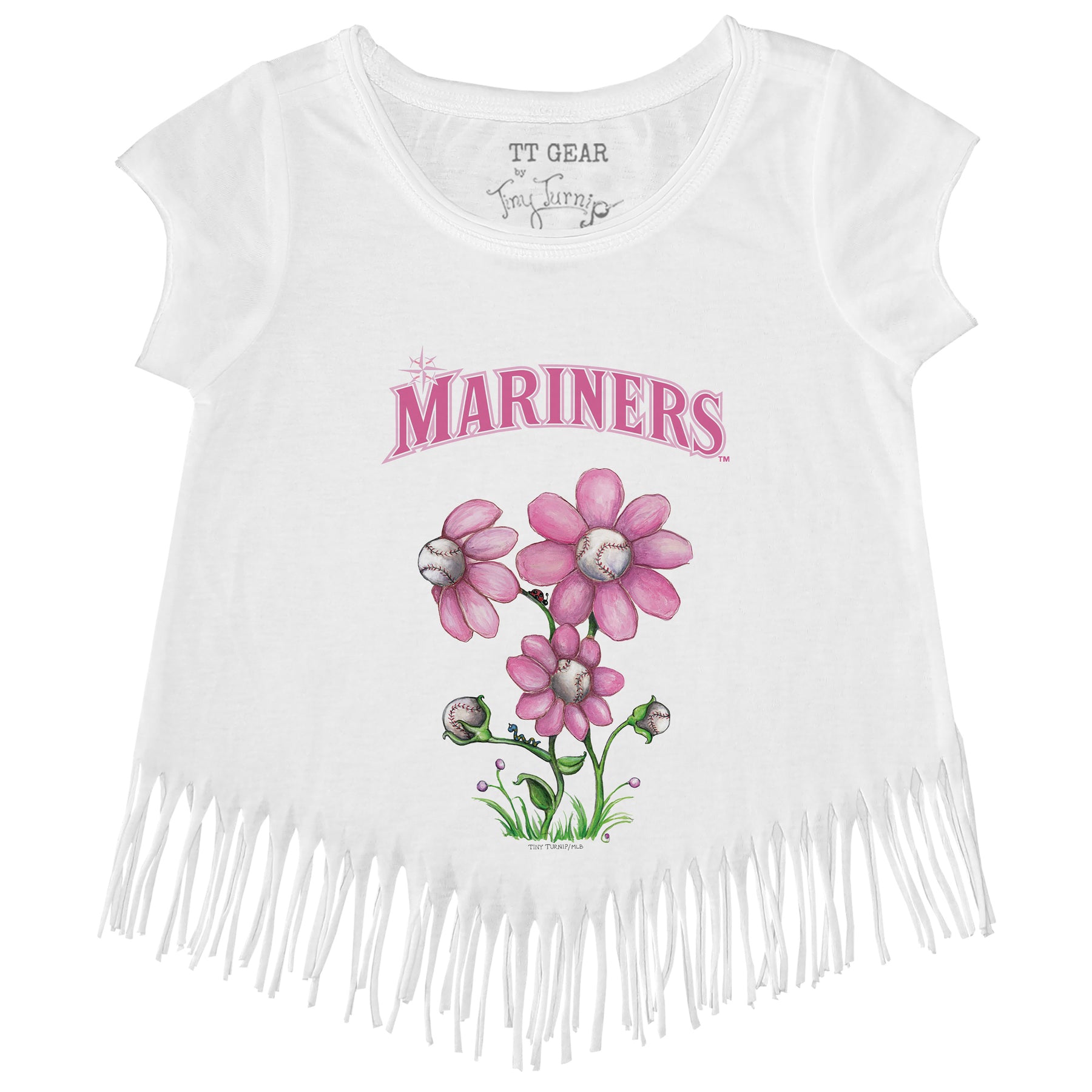 Seattle Mariners Blooming Baseballs Fringe Tee