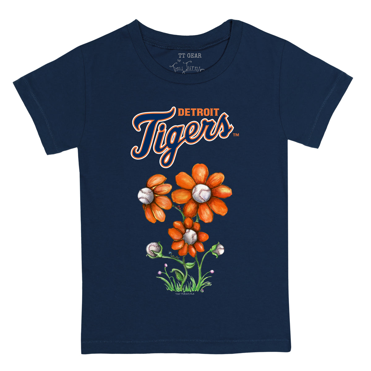 Detroit Tigers Blooming Baseballs Tee Shirt