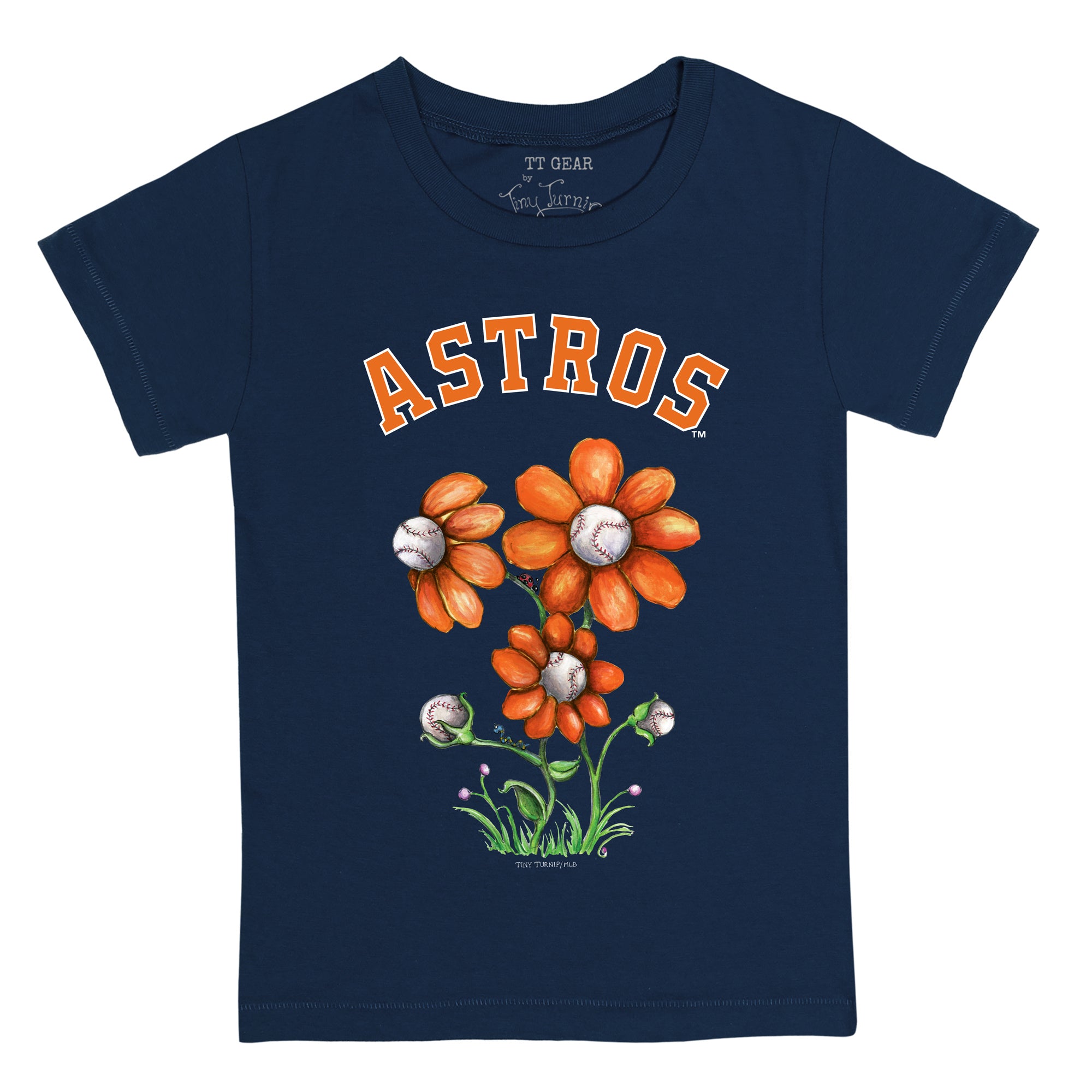 Women's Tiny Turnip Navy Houston Astros Baseball Love T-Shirt Size: Small