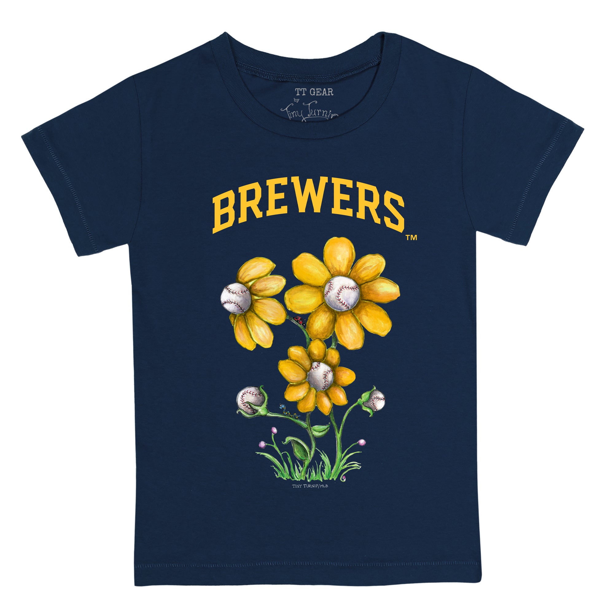 Tiny Turnip Milwaukee Brewers Dirt Ball Tee Shirt Women's XS / White