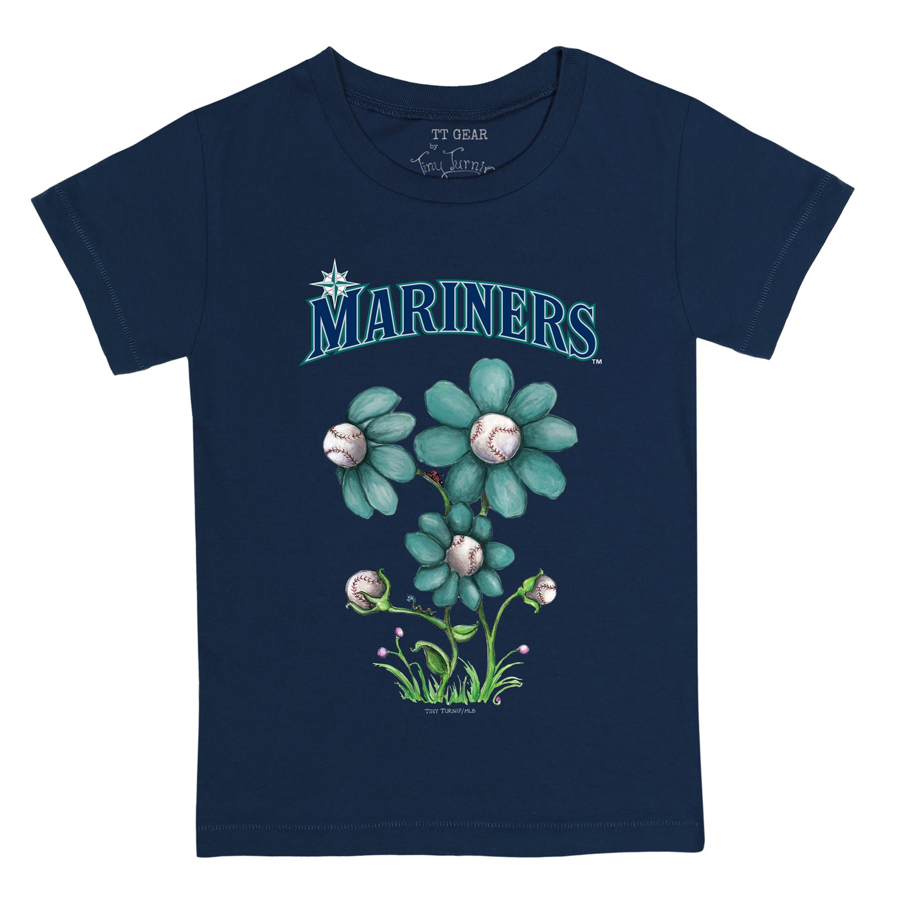 Seattle Mariners Blooming Baseballs Tee Shirt