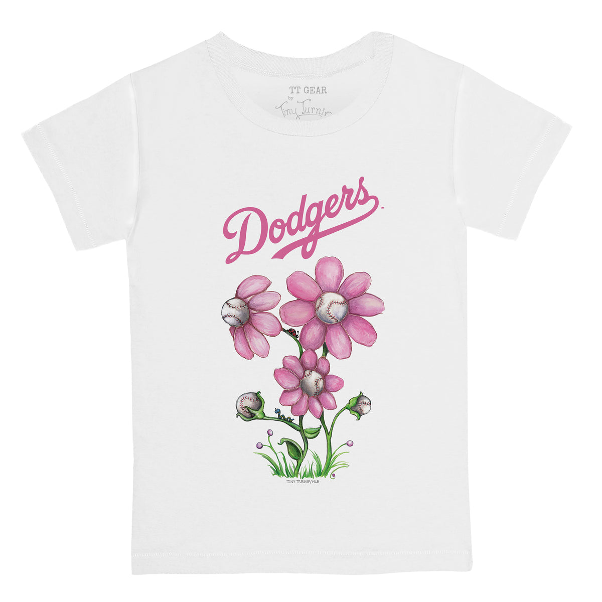 Los Angeles Dodgers Blooming Baseballs Tee Shirt