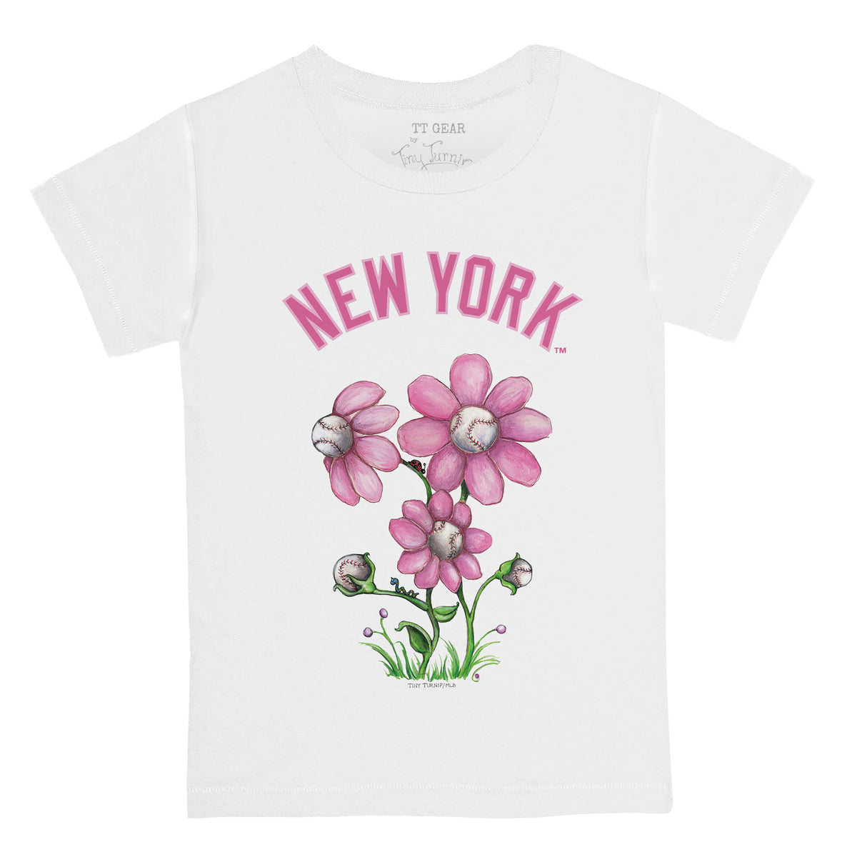 New York Yankees Blooming Baseballs Tee Shirt