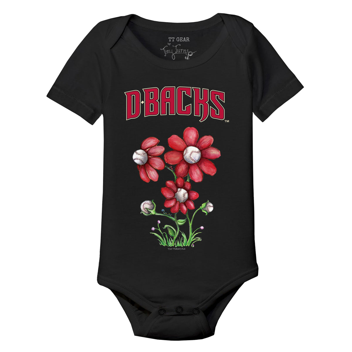 Arizona Diamondbacks Blooming Baseballs Short Sleeve Snapper
