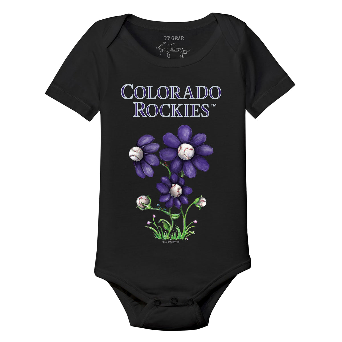 Colorado Rockies Blooming Baseballs Short Sleeve Snapper