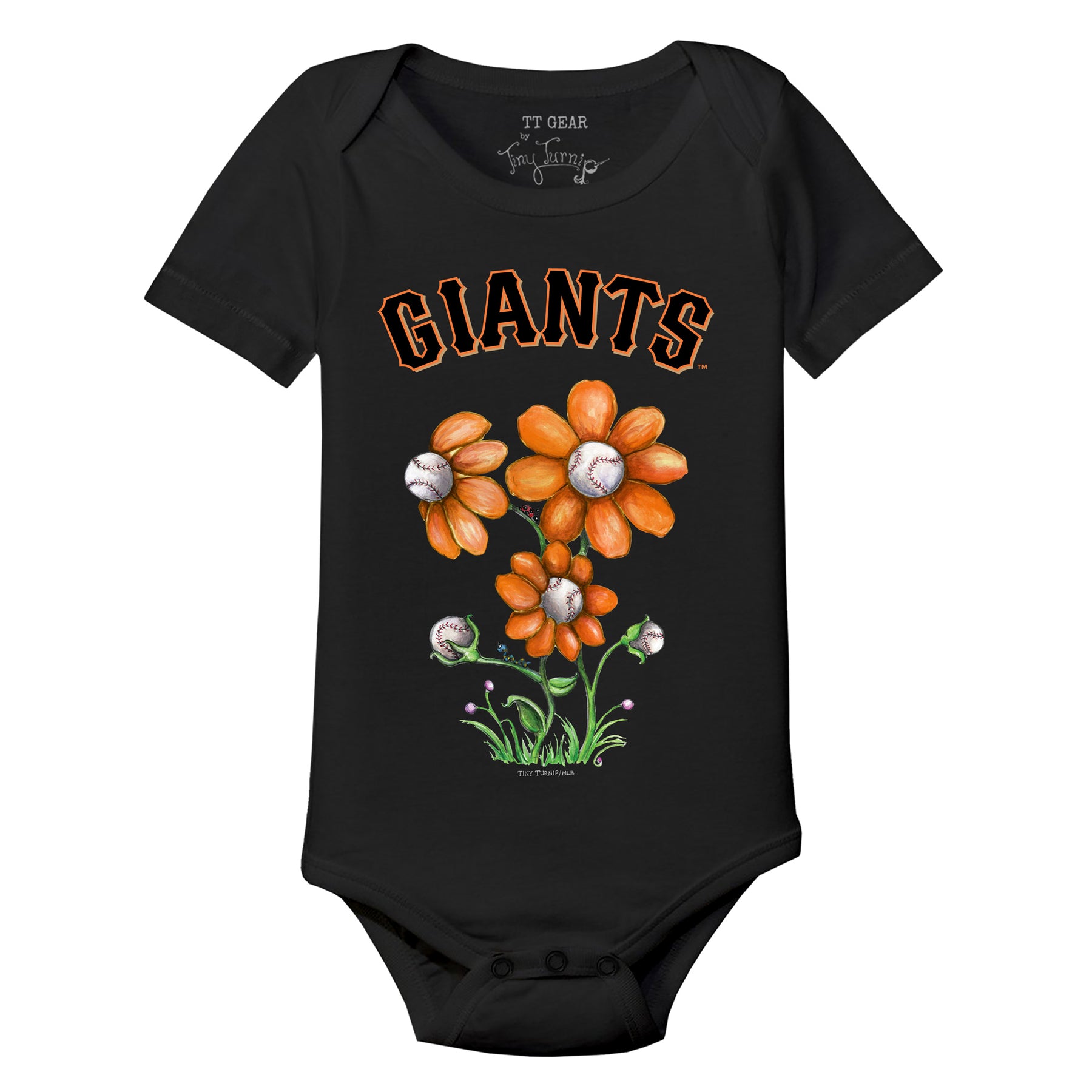 San Francisco Giants Blooming Baseballs Short Sleeve Snapper