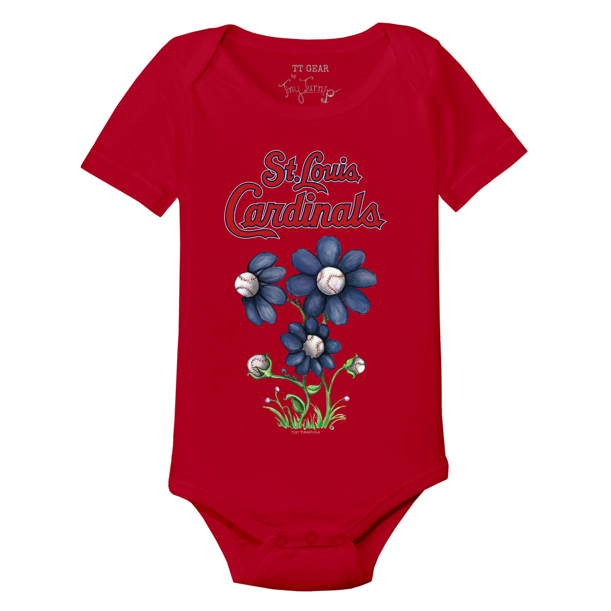 St. Louis Cardinals Blooming Baseballs Short Sleeve Snapper