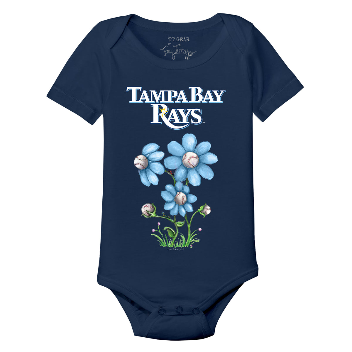 Tampa Bay Rays Blooming Baseballs Short Sleeve Snapper