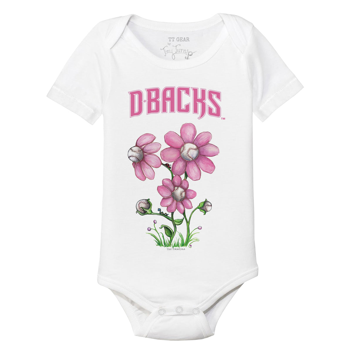 Arizona Diamondbacks Blooming Baseballs Short Sleeve Snapper