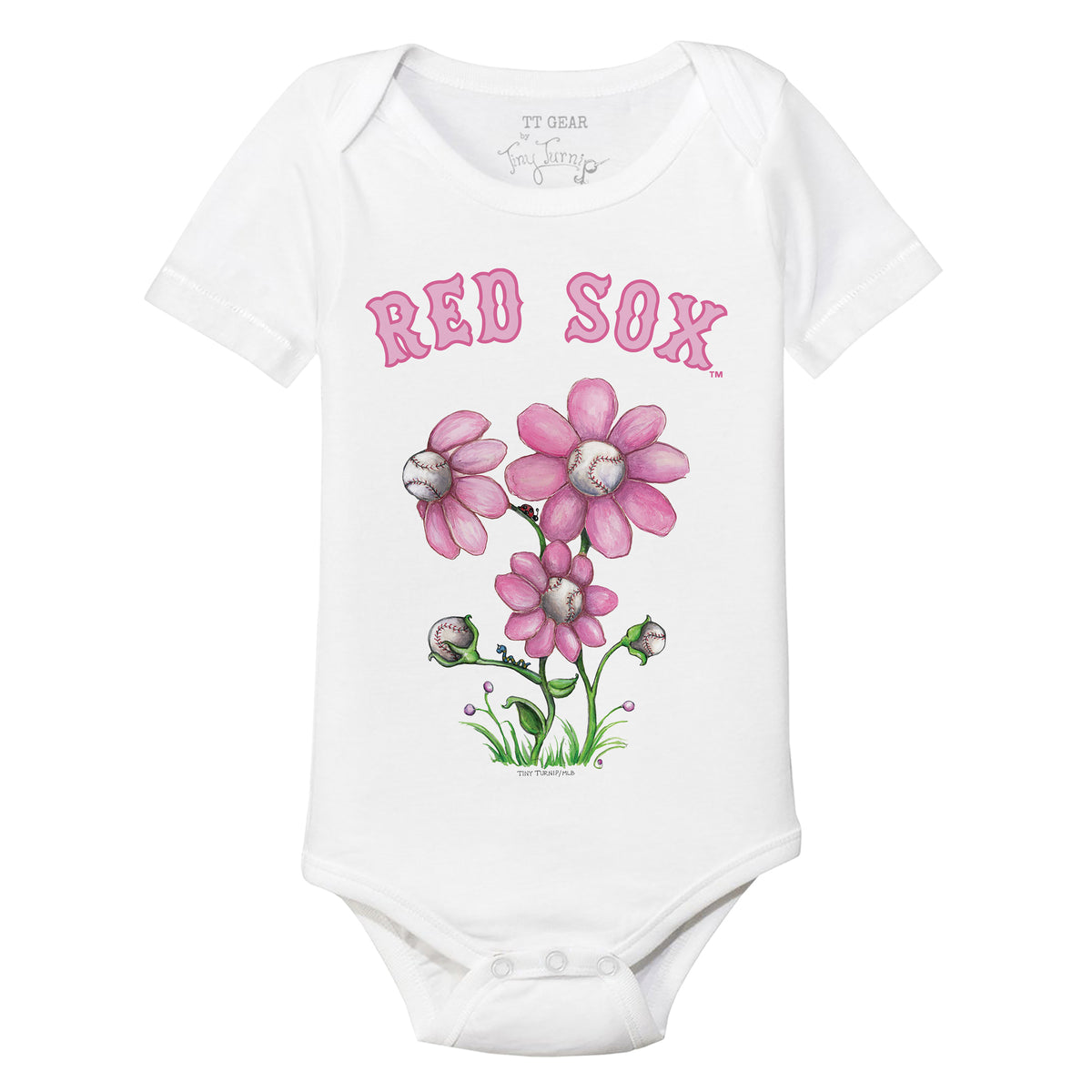 Boston Red Sox Blooming Baseballs Short Sleeve Snapper