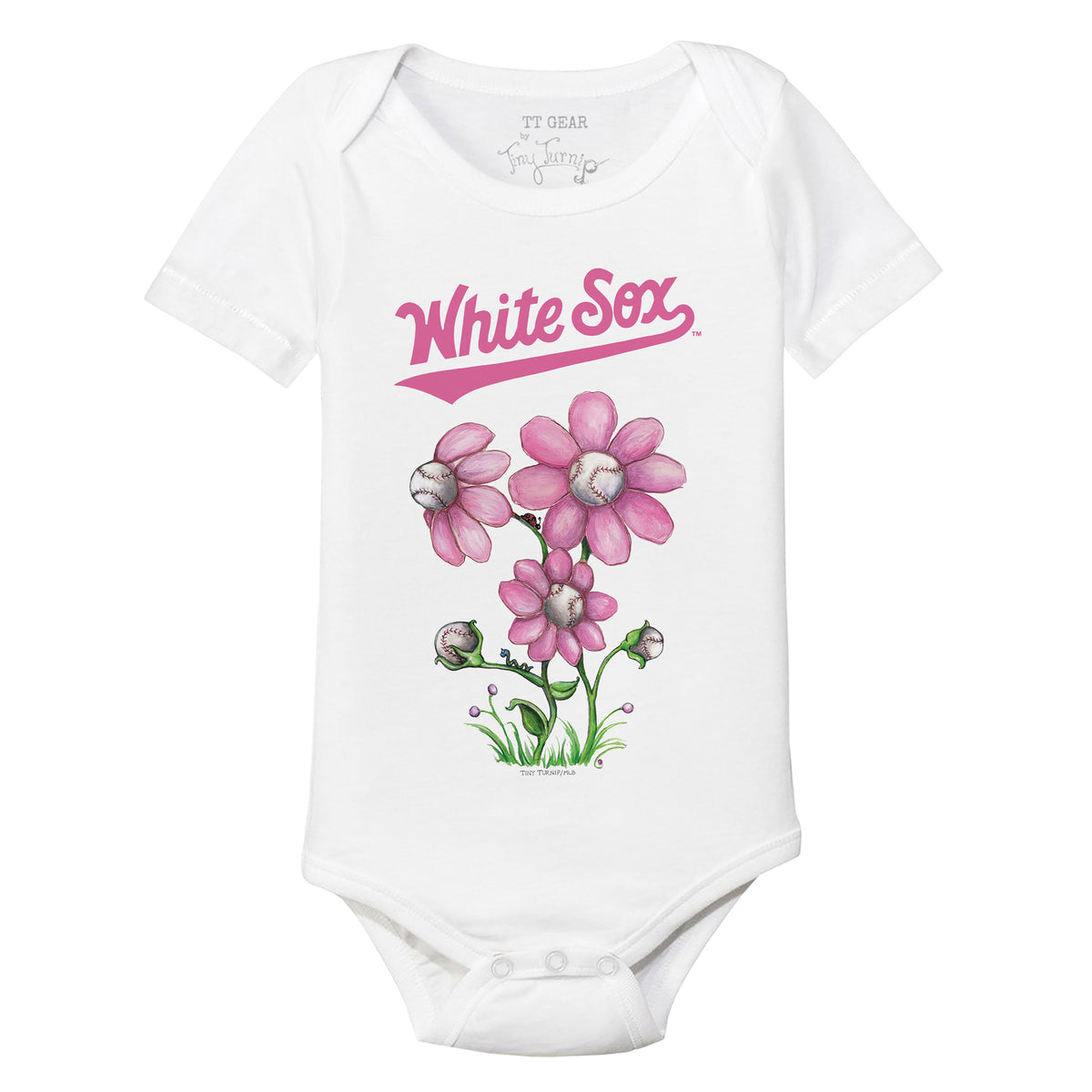 Chicago White Sox Blooming Baseballs Short Sleeve Snapper