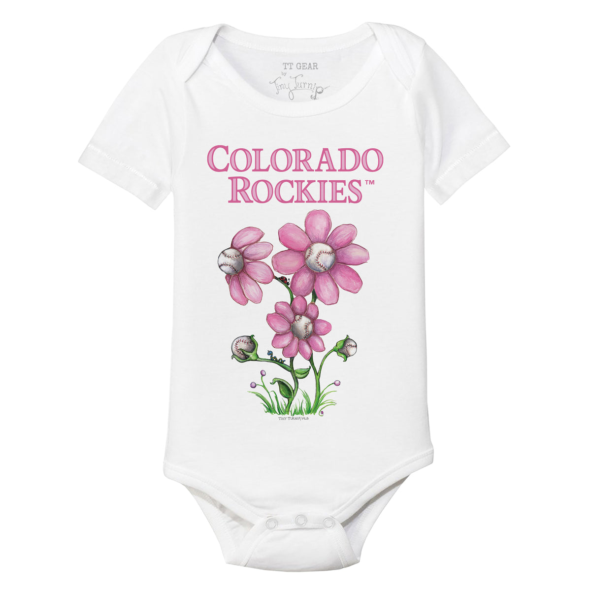Colorado Rockies Blooming Baseballs Short Sleeve Snapper