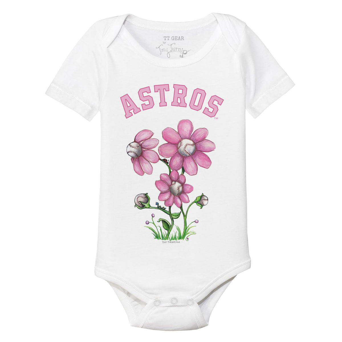 Houston Astros Blooming Baseballs Short Sleeve Snapper