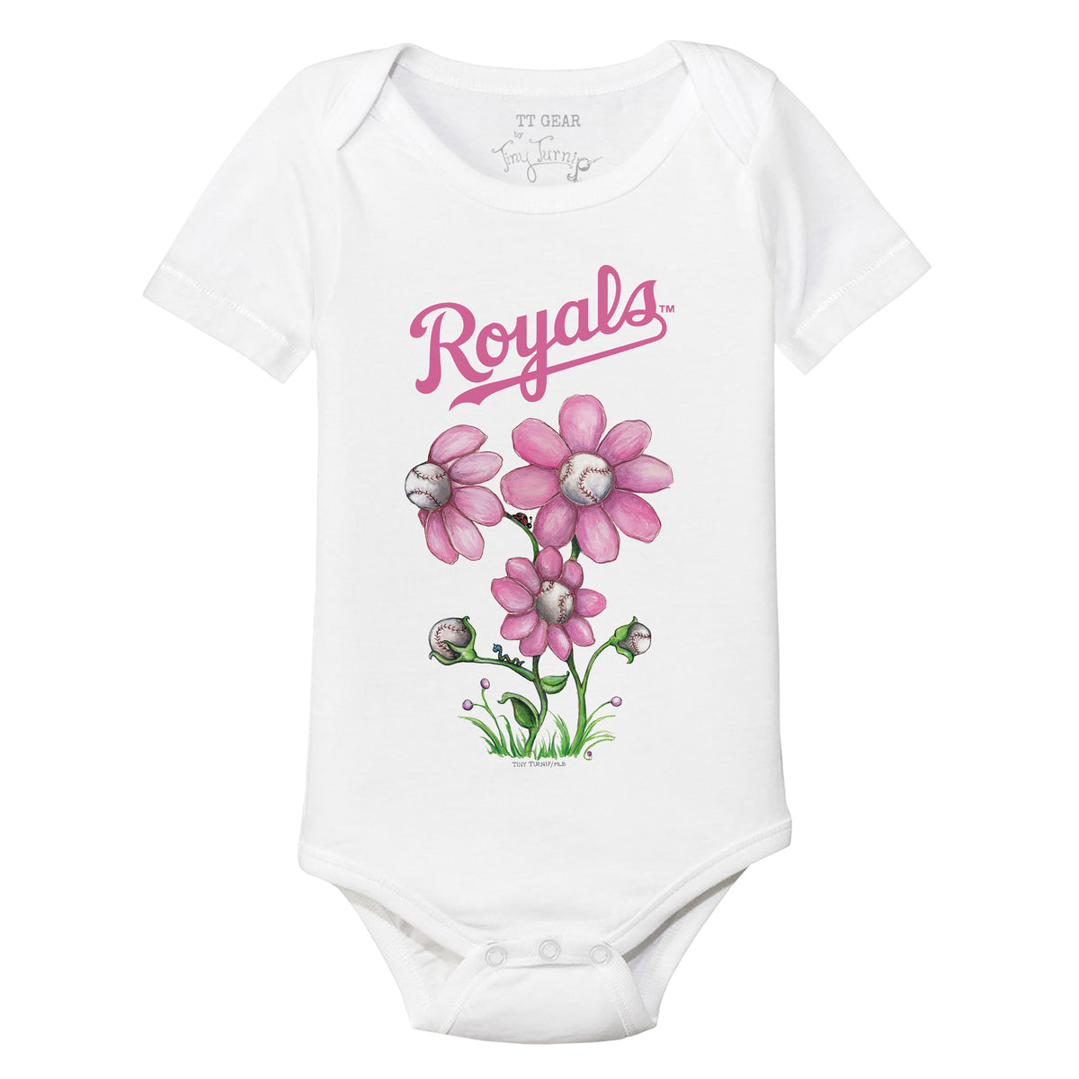 Kansas City Royals Blooming Baseballs Short Sleeve Snapper