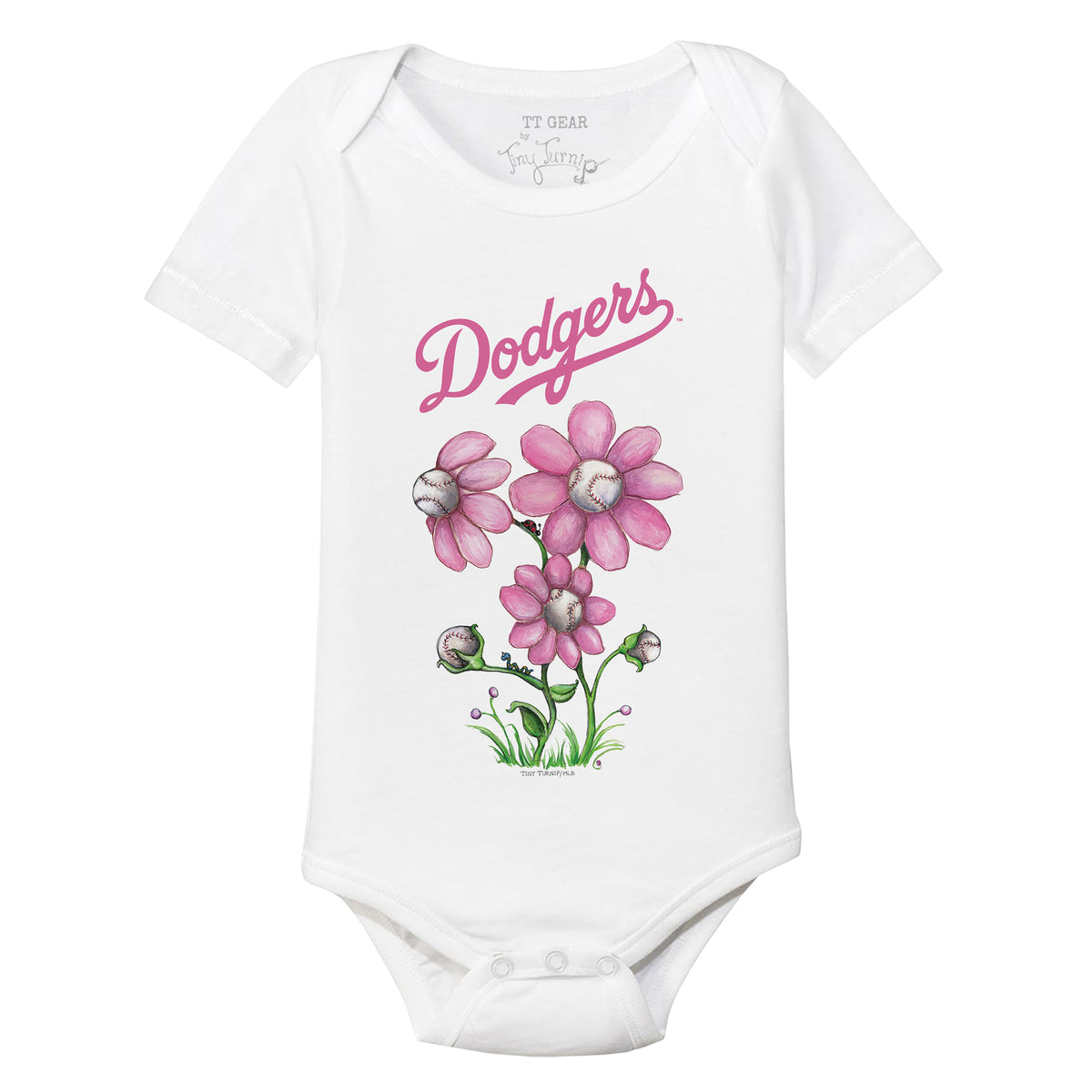 Los Angeles Dodgers Blooming Baseballs Short Sleeve Snapper