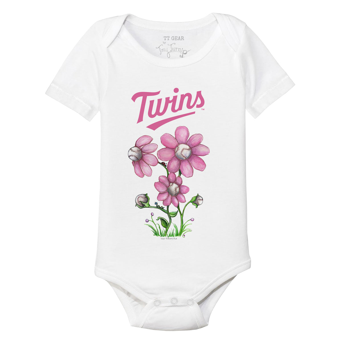 Minnesota Twins Blooming Baseballs Short Sleeve Snapper