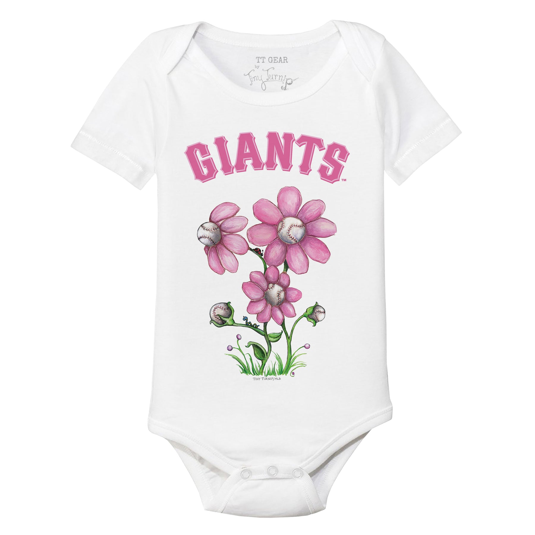 San Francisco Giants Blooming Baseballs Short Sleeve Snapper