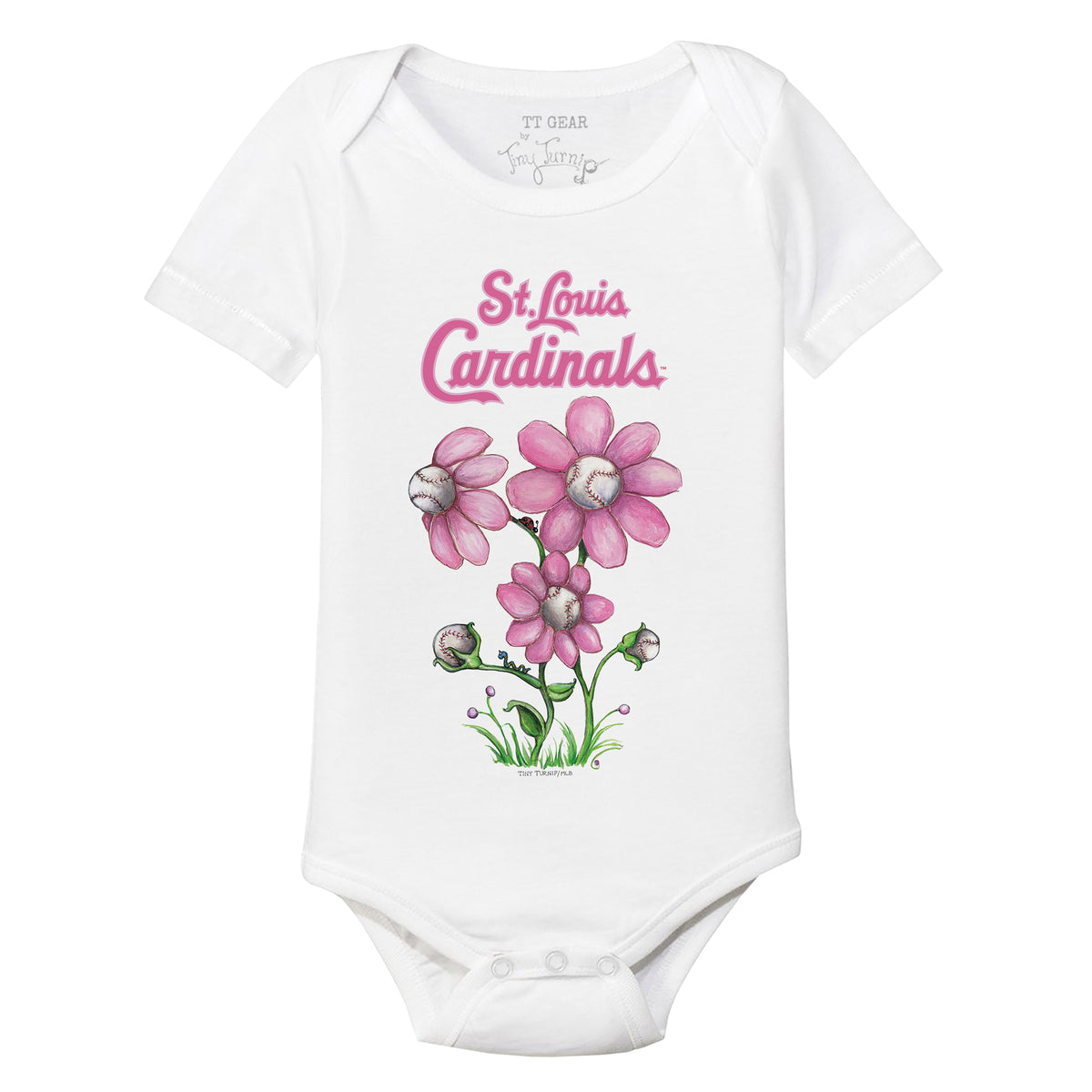 St. Louis Cardinals Blooming Baseballs Short Sleeve Snapper
