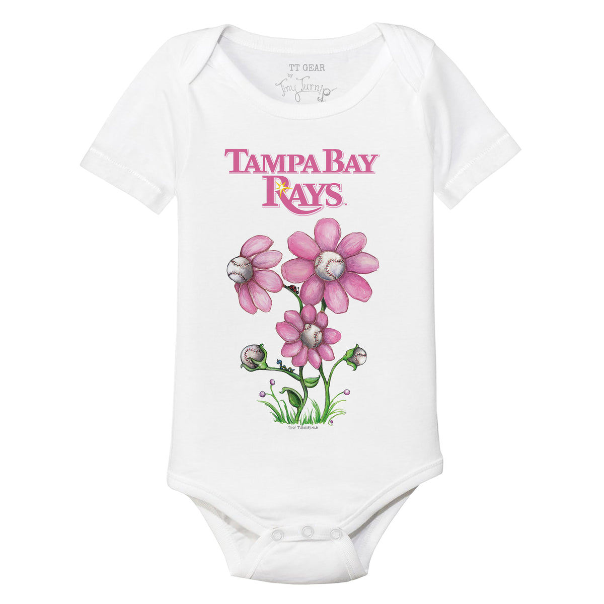Tampa Bay Rays Blooming Baseballs Short Sleeve Snapper
