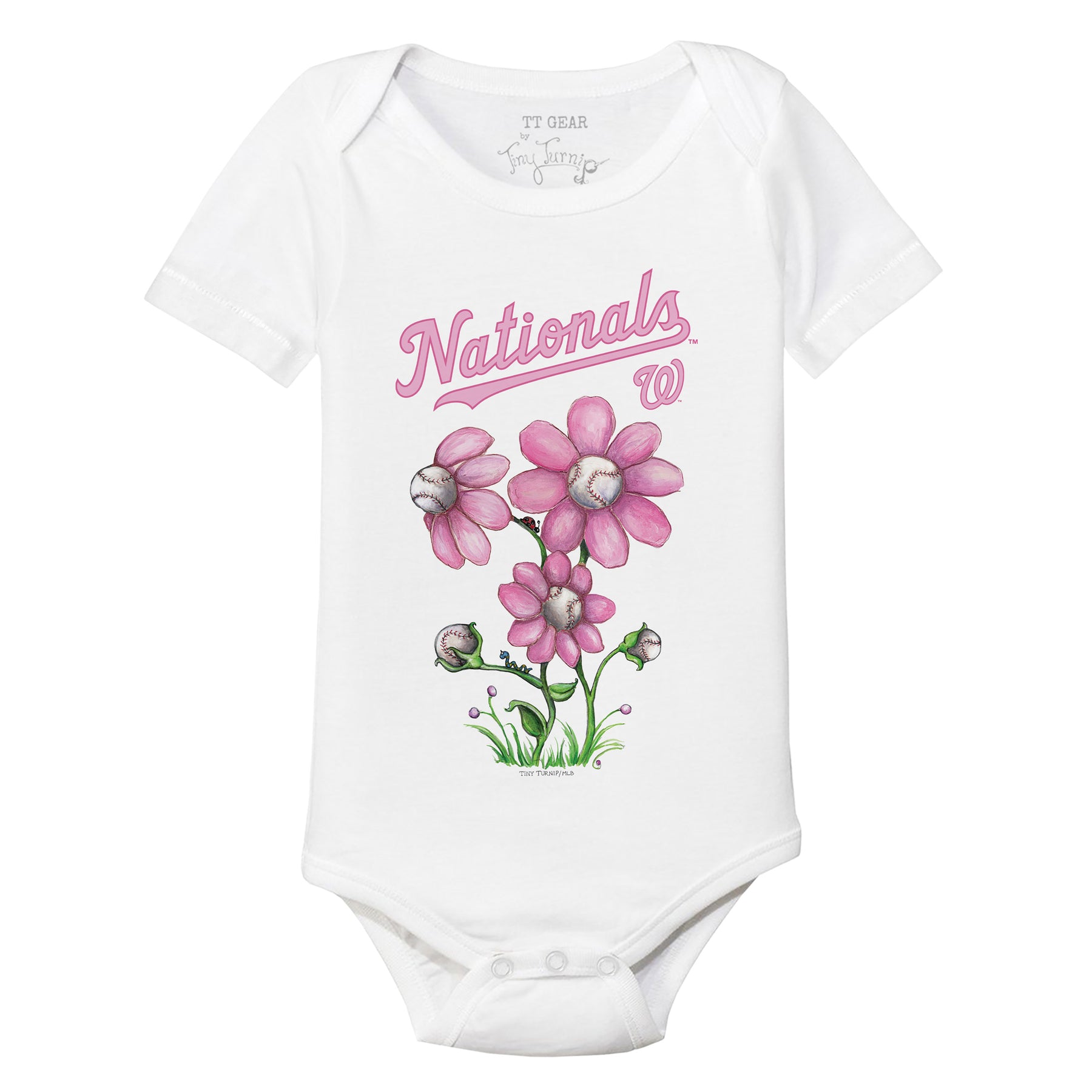 Washington Nationals Blooming Baseballs Short Sleeve Snapper