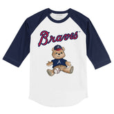 Atlanta Braves Teddy 3/4 Navy Blue Sleeve Raglan