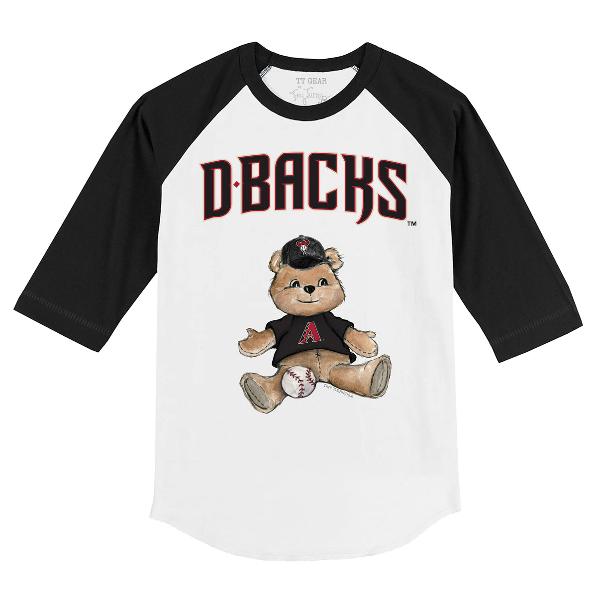 Arizona Diamondbacks Teddy 3/4 Black Sleeve Raglan