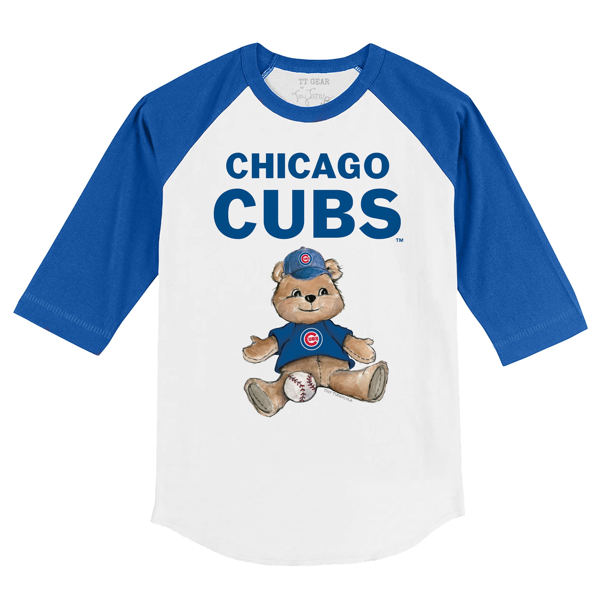Lids Chicago Cubs Tiny Turnip Youth Sugar Skull Raglan 3/4 Sleeve T-Shirt -  White/Black