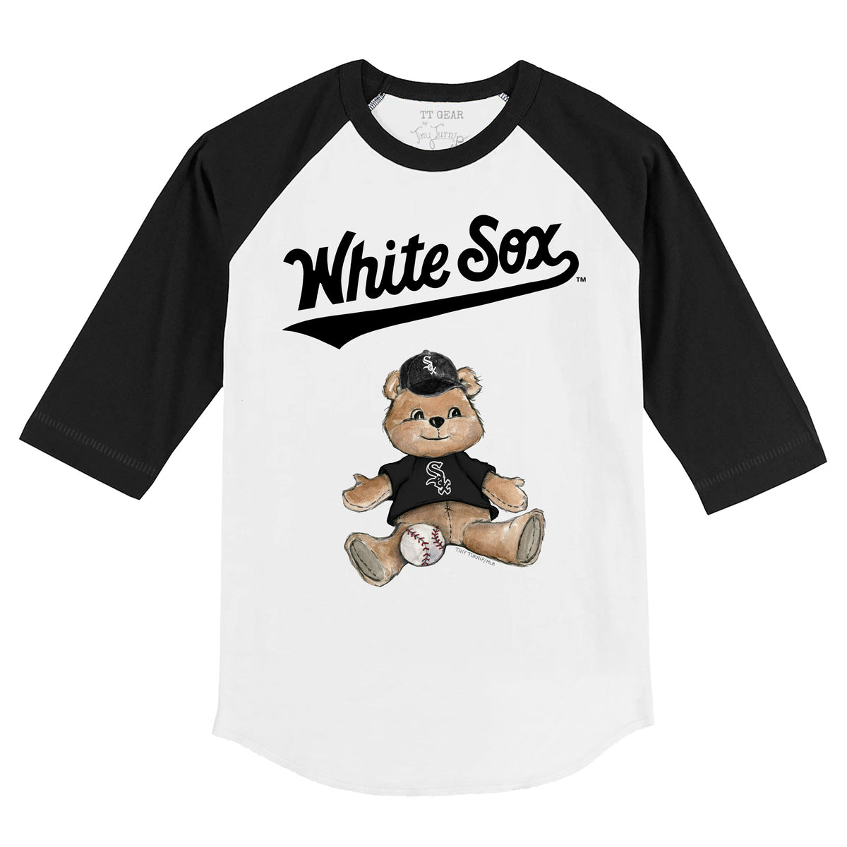 Chicago White Sox Teddy 3/4 Black Sleeve Raglan