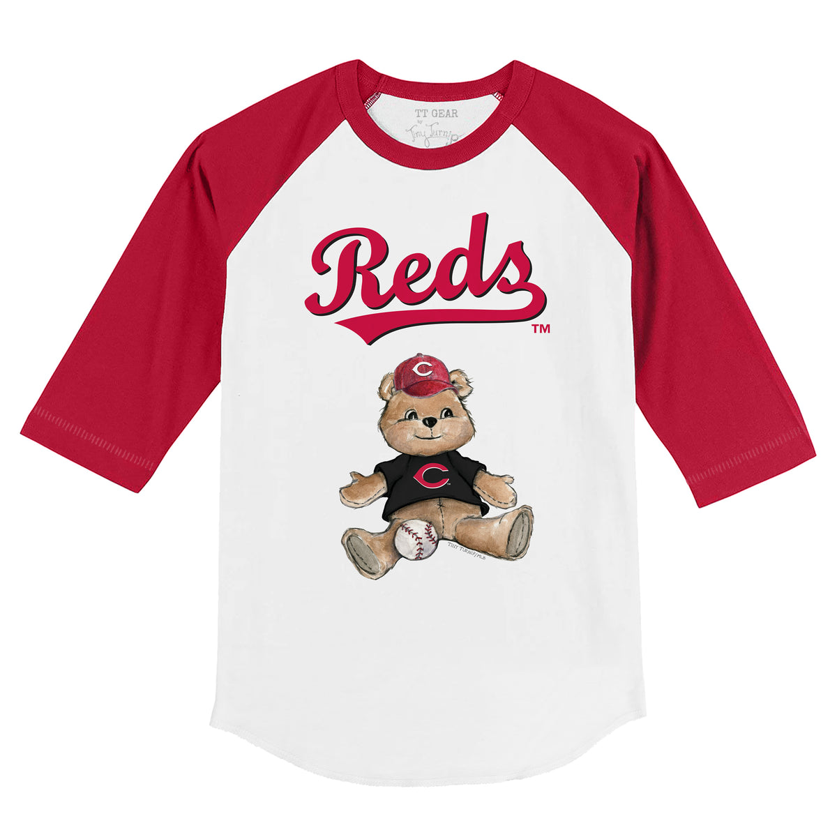 Cincinnati Reds Teddy 3/4 Red Sleeve Raglan