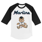 Miami Marlins Teddy 3/4 Black Sleeve Raglan