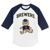 Milwaukee Brewers Teddy 3/4 Navy Blue Sleeve Raglan