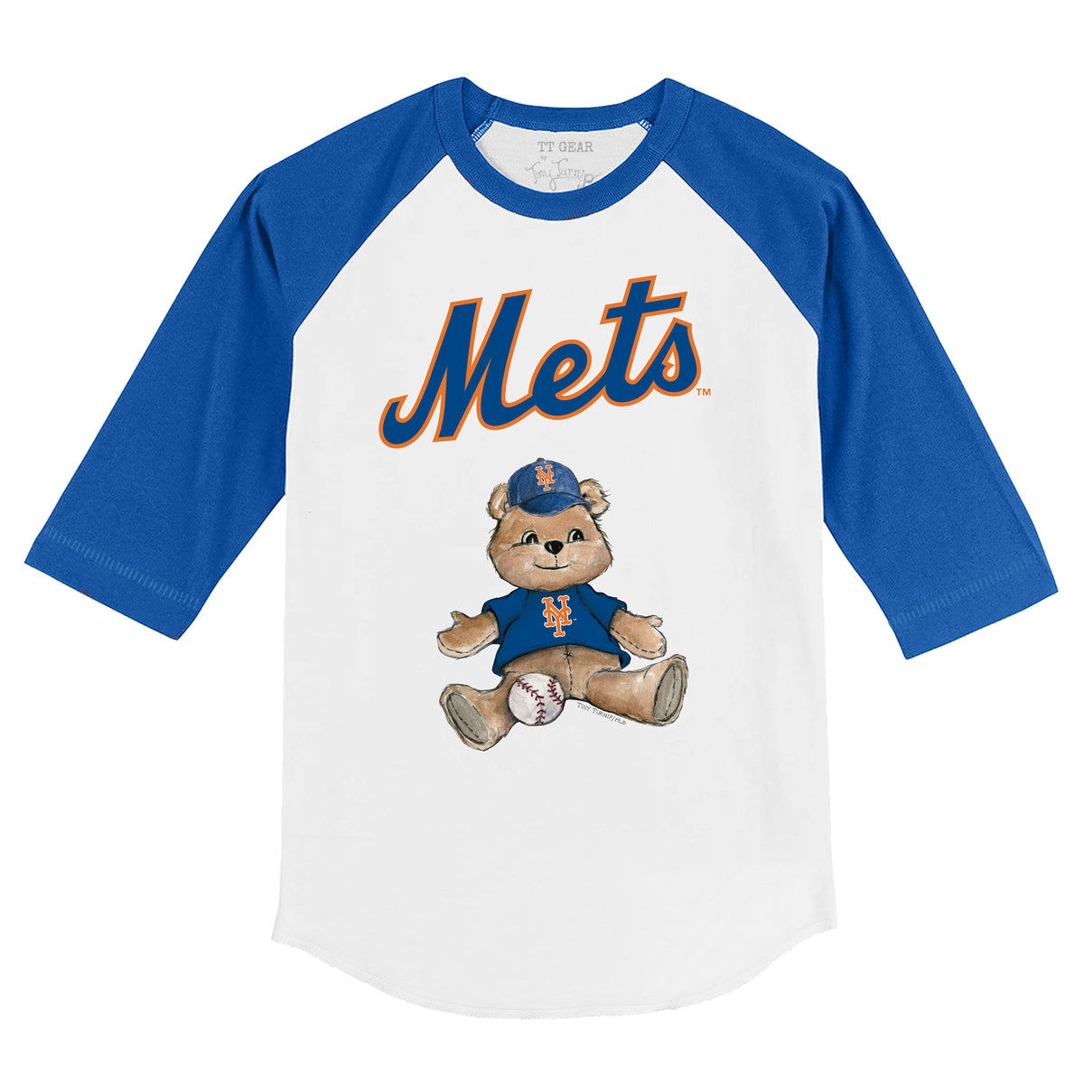 New York Mets Boy Teddy 3/4 Royal Blue Sleeve Raglan