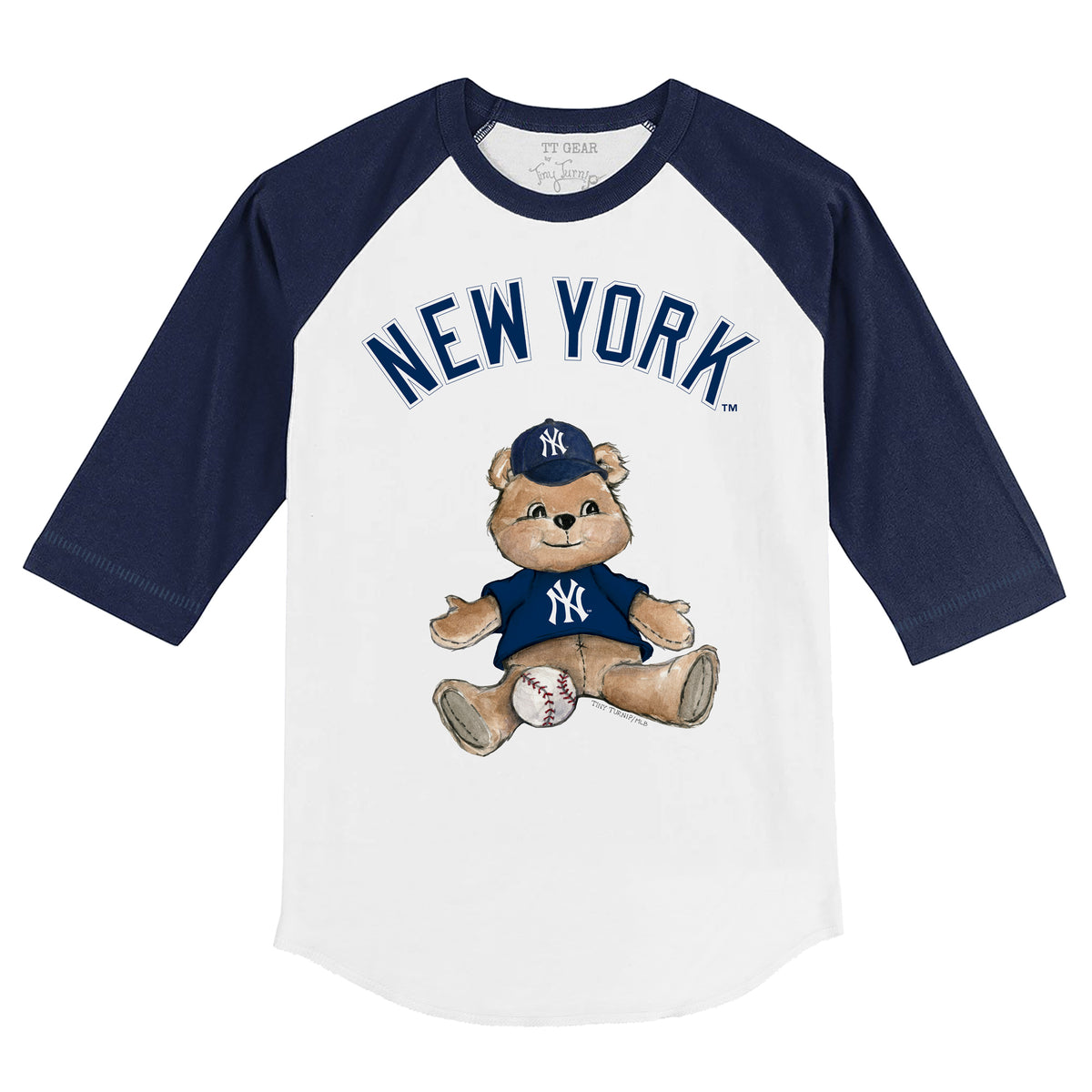 New York Yankees Teddy 3/4 Navy Blue Sleeve Raglan