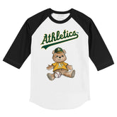 Oakland Athletics Teddy 3/4 Black Sleeve Raglan