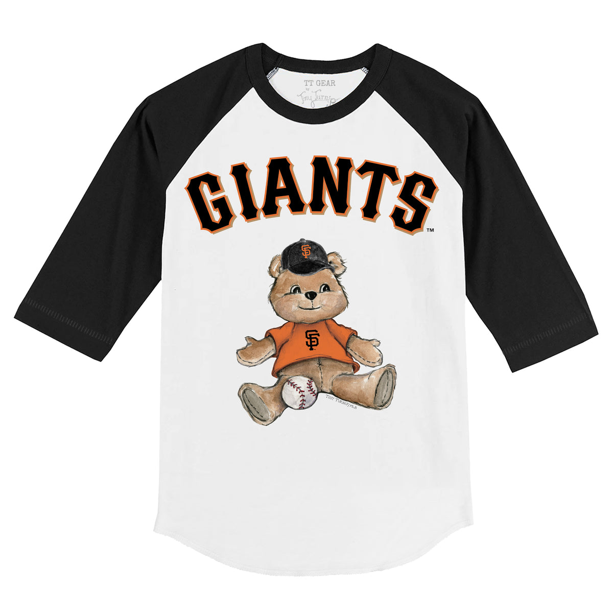 San Francisco Giants Teddy 3/4 Black Sleeve Raglan