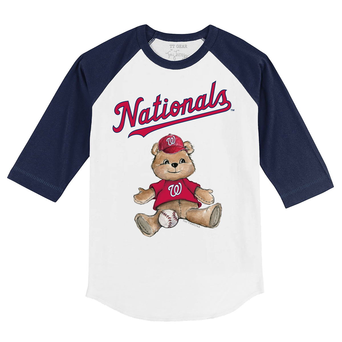 Washington Nationals Teddy 3/4 Navy Blue Sleeve Raglan