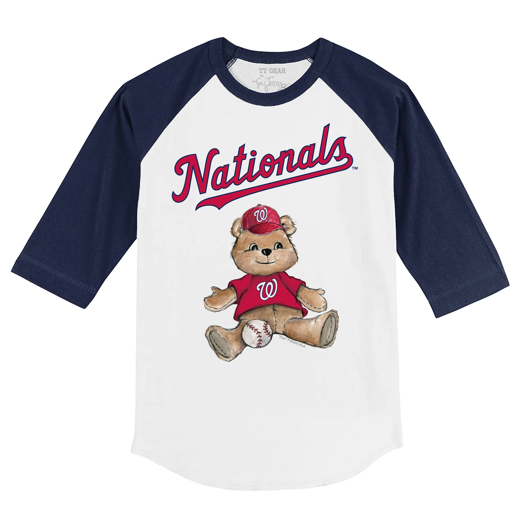 Washington Nationals Teddy 3/4 Navy Blue Sleeve Raglan