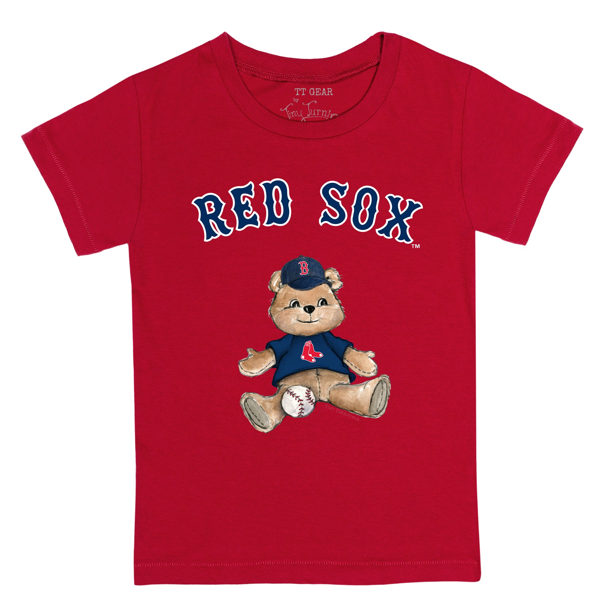 Women's Tiny Turnip White Boston Red Sox Teddy Boy T-Shirt Size: Medium