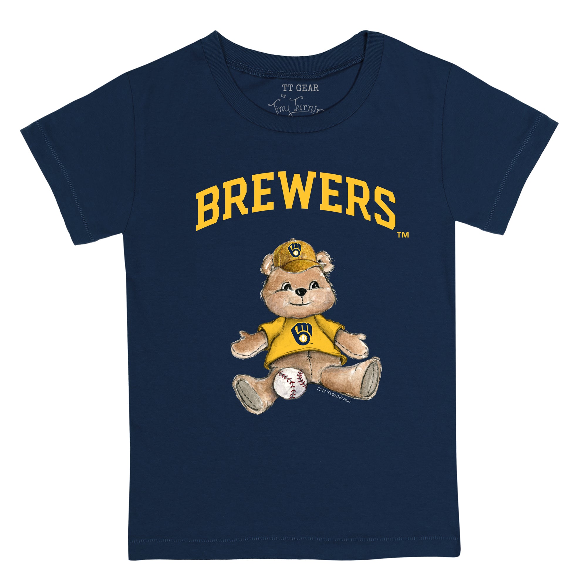 Women's Tiny Turnip White Milwaukee Brewers Teddy Boy T-Shirt Size: Medium