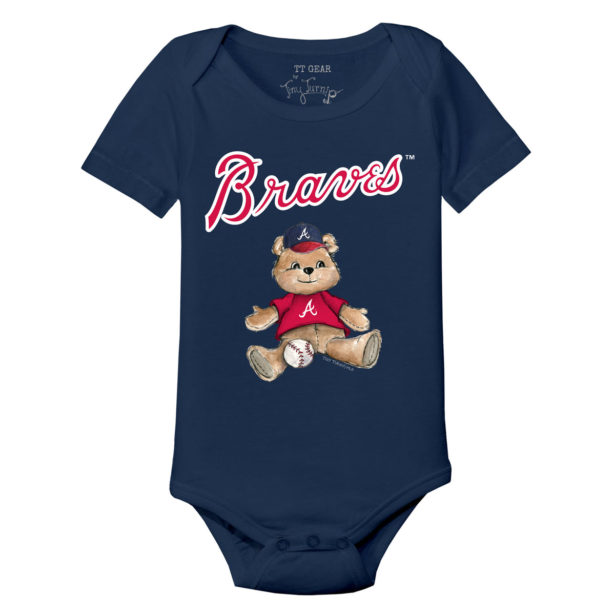 Atlanta Braves Boy Teddy Short Sleeve Snapper