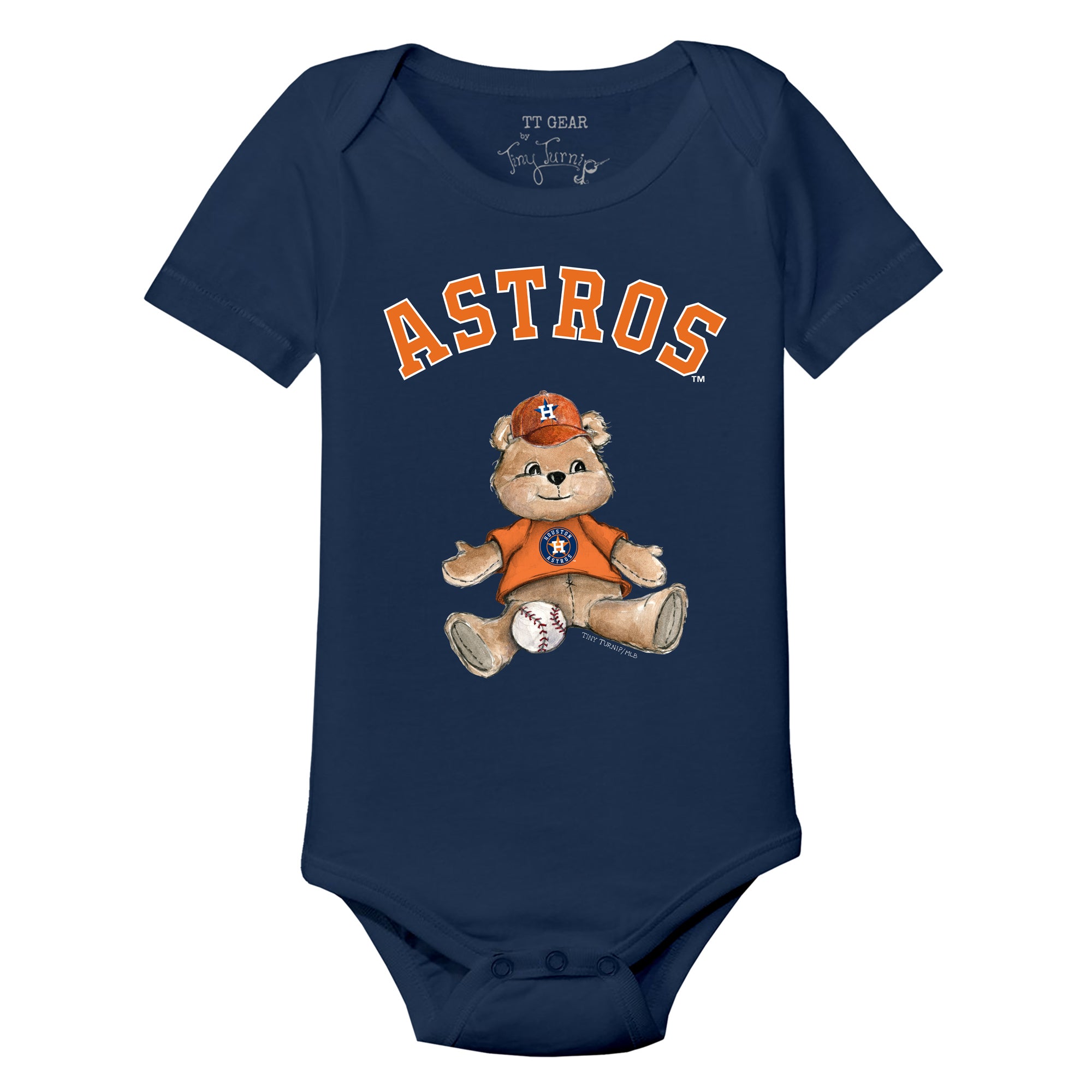 Infant Houston Astros Tiny Turnip Navy Teddy Boy T-Shirt
