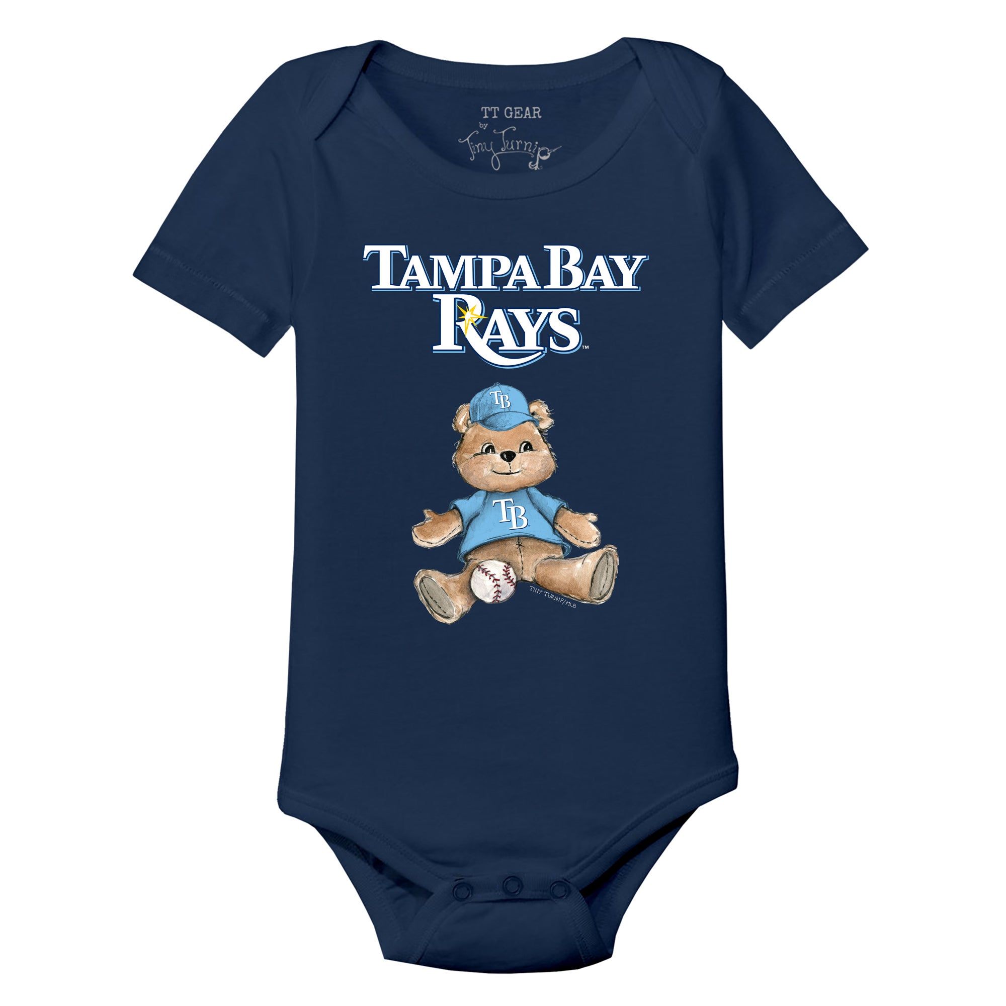 Tampa Bay Rays Tiny Turnip Youth Girl Teddy T-Shirt - Navy