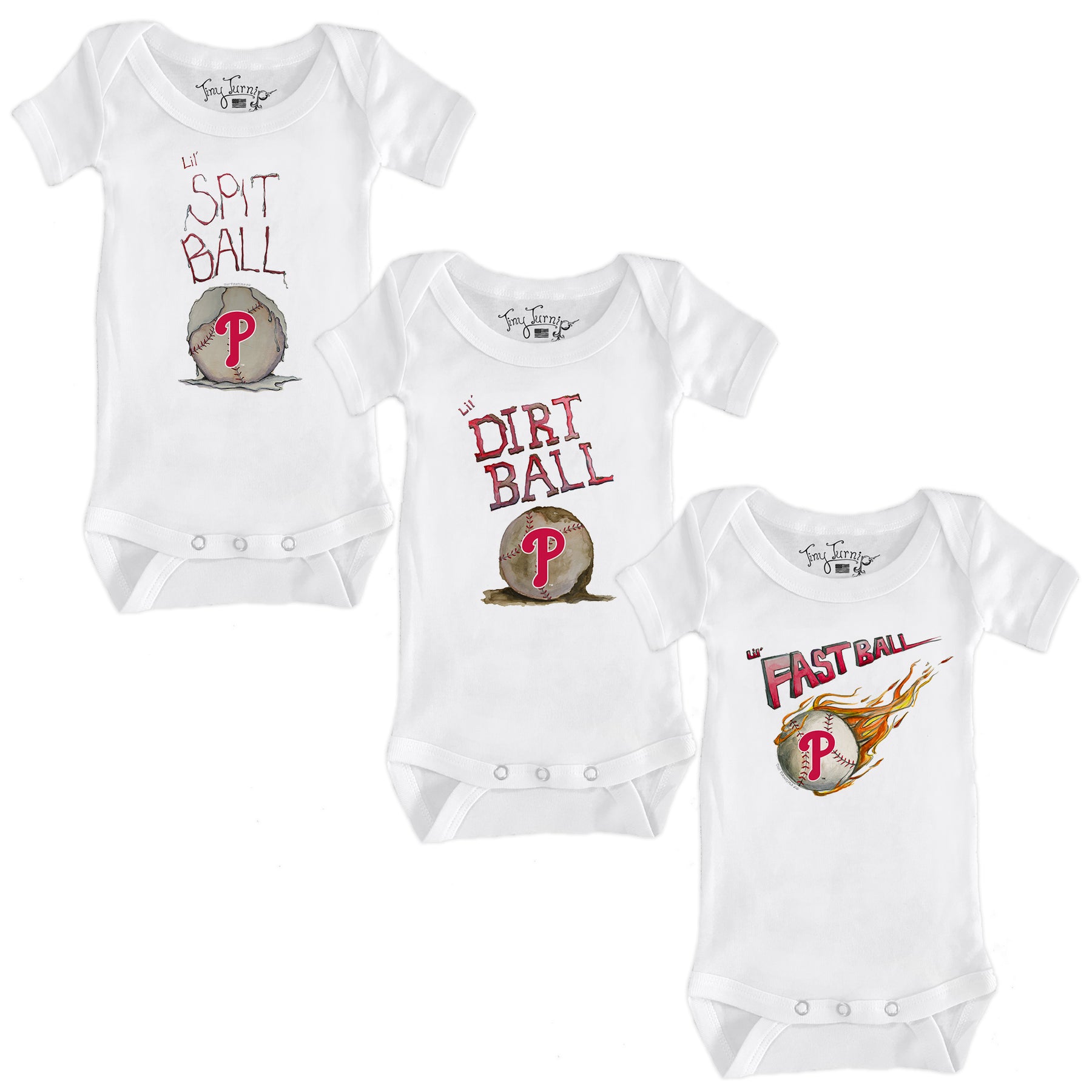 Philadelphia Phillies Lil' Baseball Short Sleeve Snapper Bundle